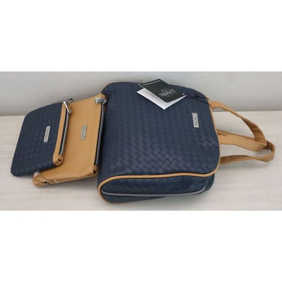 Joan & David JDC2286 Navy Blue The Medium Woven 3-Piece Toiletry Makeup Case - Picture 13 of 13